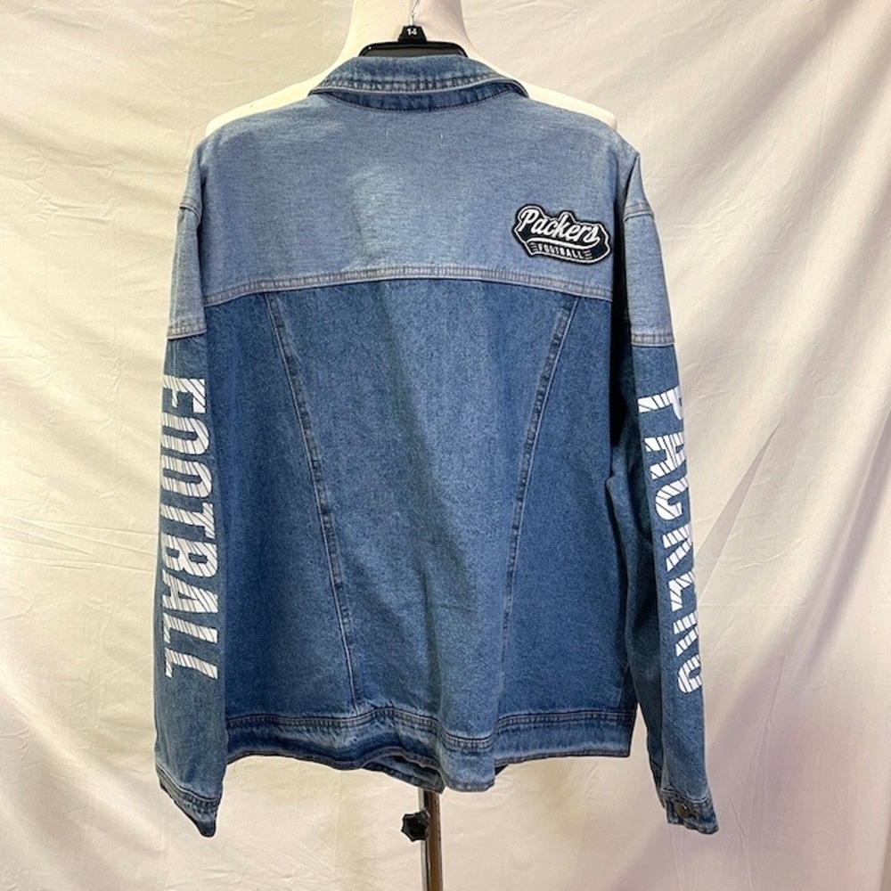 WEAR By Erin Andrews Green Bay Packers NFL Denim Jacket Women's Large - Picture 4 of 5
